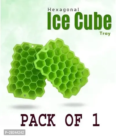 Silicone Flexible Honey Comb Shape Ice Cube Tray For Freezer, Cocktail, Drinks, Coffee-Green(1 Pcs)