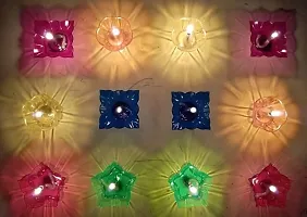 Combo Pack Plastic Little Festive Lantern Diya, Deepak Smart Gift for Dipali, Dipawali, Festivle Of Light 12 Pcs Diya With 12 Pcs Wick And Holder-Multicolor-thumb4