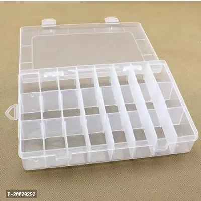 Plastic Grid Storage Box Clear Storage Clear Container Compartment Box with  Stable Dividers