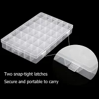 Combo Pack  Vanity Box 36 Grid Cells Multipurpose Clear Transparent Plastic Storage Box with Removable Dividers Jewellery Box Organizer Storage Container(2 Pcs)-thumb2