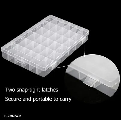 Combo Pack  Vanity Box 36 Grid Cells Multipurpose Clear Transparent Plastic Storage Box with Removable Dividers Jewellery Box Organizer Storage Container(2 Pcs)-thumb3