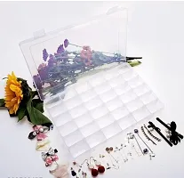 Combo Pack  Vanity Box 36 Grid Cells Multipurpose Clear Transparent Plastic Storage Box with Removable Dividers Jewellery Box Organizer Storage Container(2 Pcs)-thumb4