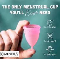 Silicone Reusable Menstrual Cup for Women  Medium Size with Pouch  Ultra Soft, Odour  Rash Free 100% Medical Grade Silicone, No Leakage, Protection for Up to 8-10 Hours-Pink(1 Pcs)-thumb2