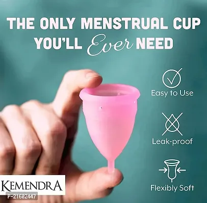 Silicone Reusable Menstrual Cup for Women  Medium Size with Pouch  Ultra Soft, Odour  Rash Free 100% Medical Grade Silicone, No Leakage, Protection for Up to 8-10 Hours-Pink(1 Pcs)-thumb3