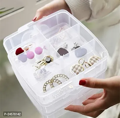 Buy Plastic 3 layer Adjustable Compartment Slot Art Craft 18 Grid Storage  Organizer Box for Cosmetic Jeweler Craft Accessories Sewing Box Earrings(1  Pcs) Online In India At Discounted Prices