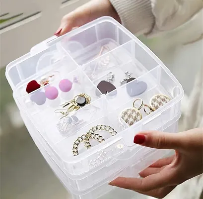 Storage Box Hard Plastic Adjustable Compartment Slot Plastic Craft Organizer