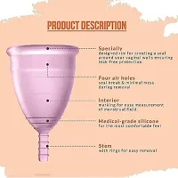 Combo Pack Reusable Menstrual Cup for Women  Medium Size with Pouch  Ultra Soft, Odour  Rash Free 100% Medical Grade Silicone, No Leakage, Protection for Up to 8-10 Hours-Pink(3 Pcs)-thumb2