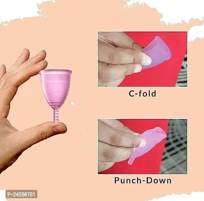 Combo Pack Reusable Menstrual Cup for Women with an easy-to-use Portable Sterilising Container, 100% Medical Grade Silicone-Pink(3 Pcs)-thumb5