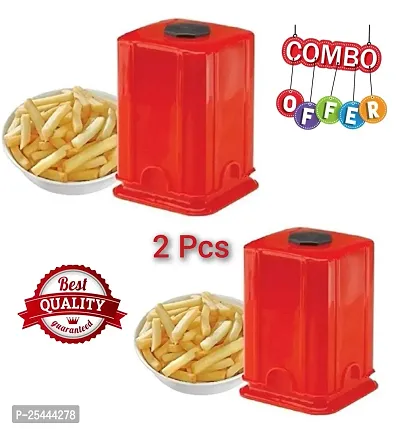 Combo Pack Potato Veggie Chopper Perfect Fries Potato Chips Natural French Fry Cutter Vegetable Fruit Slicer-Red(2 Pcs)