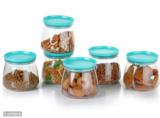 Combo Pack Plastic Matuki Container 6 Pcs Set Perfect for Storing Rice, Dal, Pulses, Cereals, Baking Supplies, Oats, Pasta, Nuts, Dry fruits-Blue-thumb2