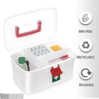 Medical Box, 1 Piece, White | Emergency Medical Box | Medicine Storage Box | Emergency Cabinet Organizer | Detachable Tray Medical Box | Medicine Organizer | Indoor Outdoor Medical Utility(1 Pcs)-thumb1