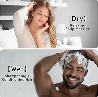 Handheld Scalp Massager Shampoo Brush, Hair Washing Brush Silicone Head Body Massager Brush-Black(1 Pcs)-thumb1