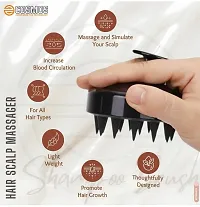 Handheld Scalp Massager Shampoo Brush, Hair Washing Brush Silicone Head Body Massager Brush-Black(1 Pcs)-thumb2