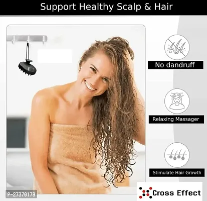 Handheld Scalp Massager Shampoo Brush, Hair Washing Brush Silicone Head Body Massager Brush-Black(1 Pcs)-thumb5