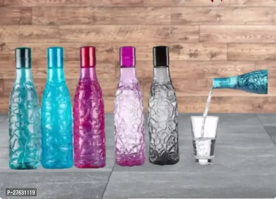 Unbreakable BPA Free Plastic Water Bottle for Fridge 1 Liter Set of 6 Pieces