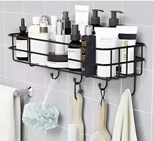 Self-Adhesive Bathroom Shelf for Wall Black -Pack of 1-thumb2