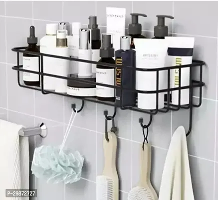 Self-Adhesive Bathroom Shelf for Wall Black -Pack of 1-thumb3