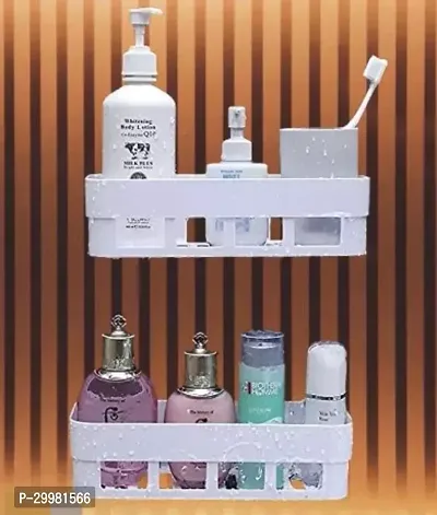 Wall Mounted Multi Use Bathroom Shelf, Combo