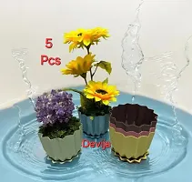 Plastic Round Flower Pots for Home Pack of 5-thumb2