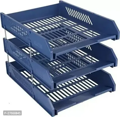 Wishku 3 Compartments plastic Tray Blue-thumb0