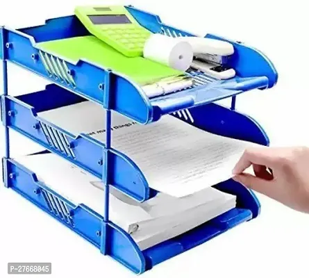 Wishku 3 Compartments plastic Tray Blue-thumb2