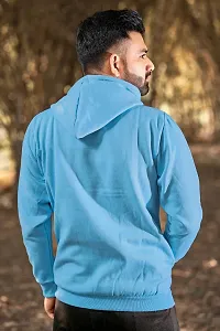 Comfortable Blue Fleece Hoodies For Men-thumb1