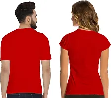Elegant Red Cotton  Tshirt For Couple-thumb1