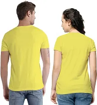 Elegant Yellow Cotton  Tshirt For Couple-thumb1