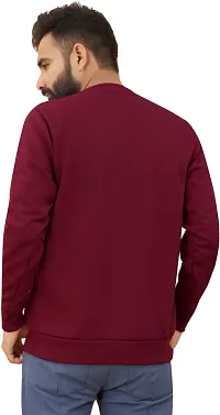 Comfortable Maroon Fleece Sweatshirt For Men-thumb1