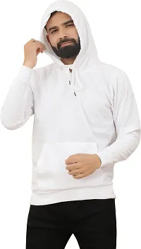 Comfortable White Fleece Hoodies For Men-thumb2