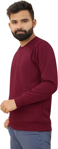 Comfortable Maroon Fleece Sweatshirt For Men-thumb2