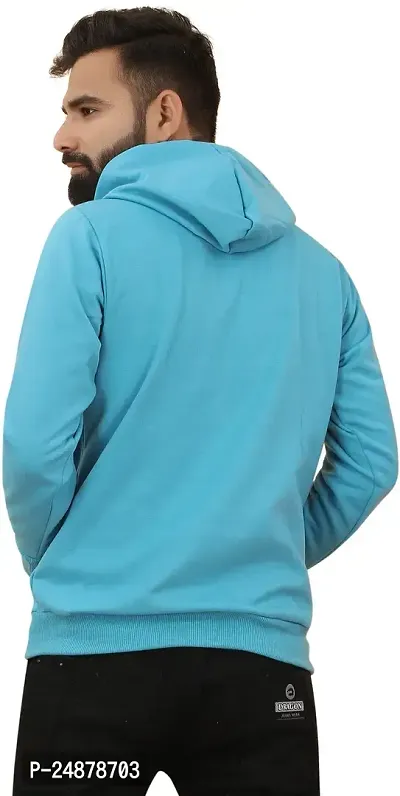Comfortable Blue Fleece Hoodies For Men-thumb2