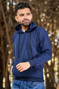 Comfortable Blue Fleece Hoodies For Men-thumb2