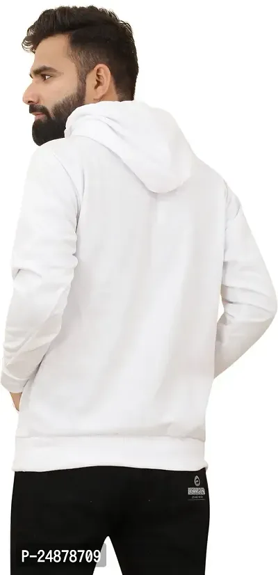 Comfortable White Fleece Hoodies For Men-thumb2