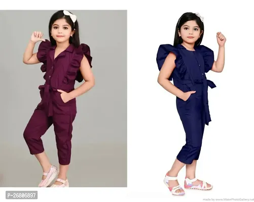 Stylish Girls Cotton Blend Clothing Set Pack of 2