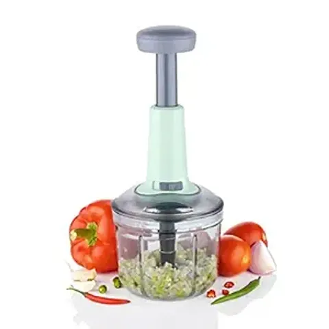 Food Push Chopper, Steel Large Manual Hand-Press Vegetable Chopper Mixer Cutter To Cut Onion, Salad, Tomato