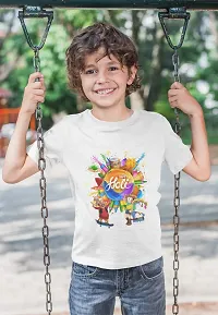 Cool And Soft Fabric Holi Print T Shirt For Kids (Pack Of 2)-thumb1