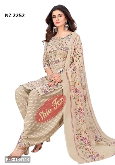 Beautiful Synthetic Unstitched Dress Material with Dupatta-thumb0