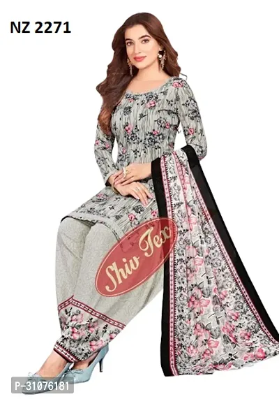 Beautiful Synthetic Crepe Unstitched Dress Material with Dupatta-thumb0