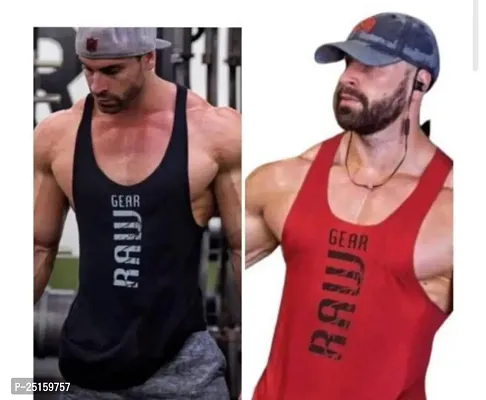 Classic Polyester Gym Vest Pack of 2 For Men-thumb0