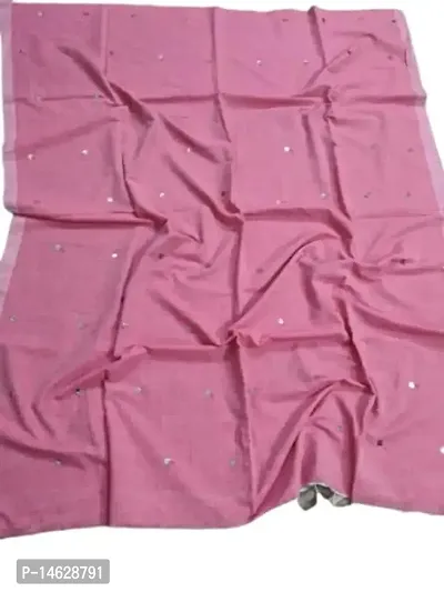 Womens Cotton Lace Latkan Work Printed Bead Work Saree Pink-thumb0