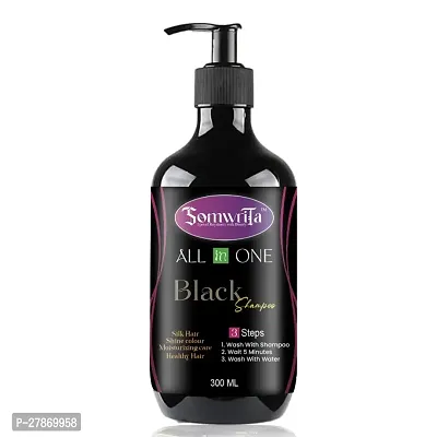 3 in 1 Hair Dye Instant Black Hair Shampoo for Women  Men 100% Coverage Shampoo 300ml