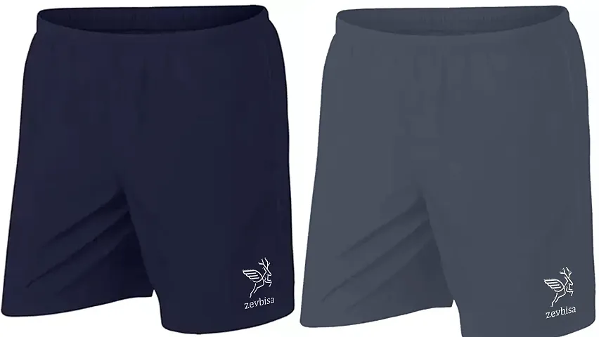 ZEVBISA Men Pack of 2 Solid Regular Fit Cargo Shorts