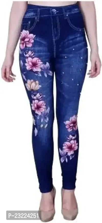 Jeans and Jegging for Women and Girl MOTI Maron Flower Print-thumb0