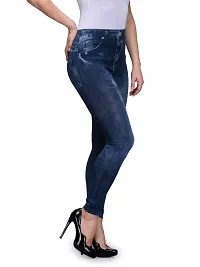 Jeans and Jegging for Women and Girl Navy Damage Print-thumb1