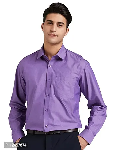 Stylish Polyester Solid Long Sleeve Formal Shirt For Men-thumb0