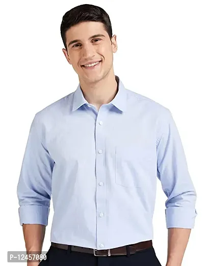 Stylish Polyester Solid Long Sleeve Formal Shirt For Men-thumb0