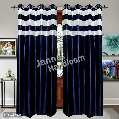 Long Crush Curtains,Pack of 2,Colour Blue 7 feet