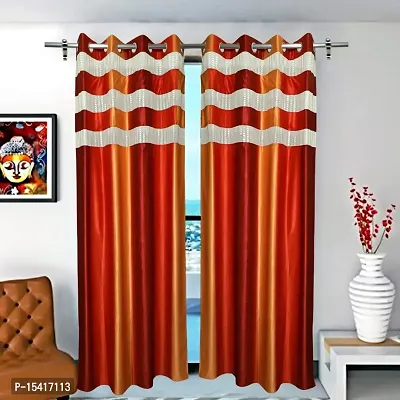 Home Curtains,Size 7 ft Colour Maroon,Pack of 2