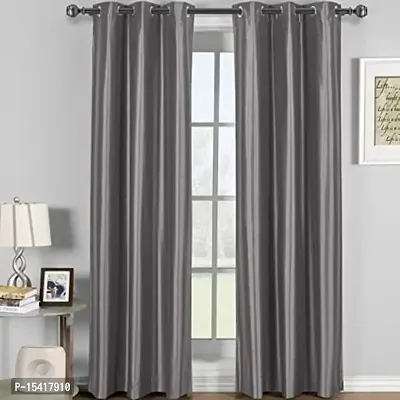 Long Crushes Curtains,Colour Grey,Pack of 2,Size 9 ft
